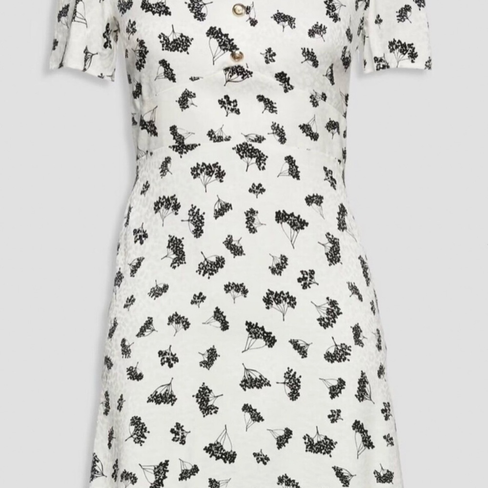 Maje Roseline Coquette Parisian Floral Smocked Back Square Neck Mini Dress Sz XS - Picture 8 of 13